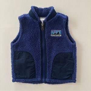 Patagonia Vintage 12 Months Baby Blue Fleece Zip Vest